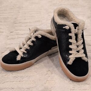 Dolce Vita Black Shearling Slide Sneakers